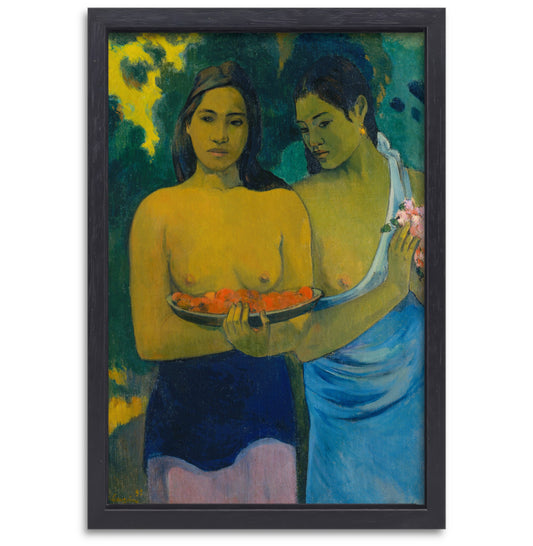 Twee Tahitiaanse vrouwen - Paul Gauguin canvas met baklijst