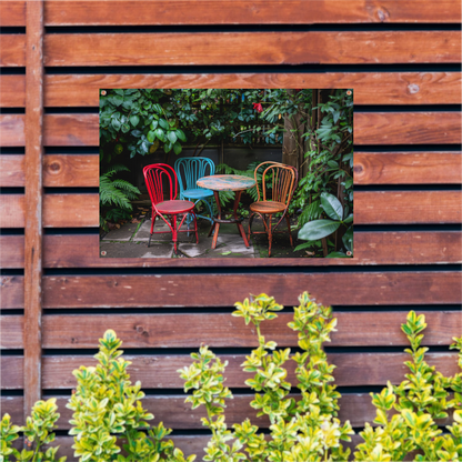 Minimalistische Eetkamer met Stoelen van Mondriaan tuinposter