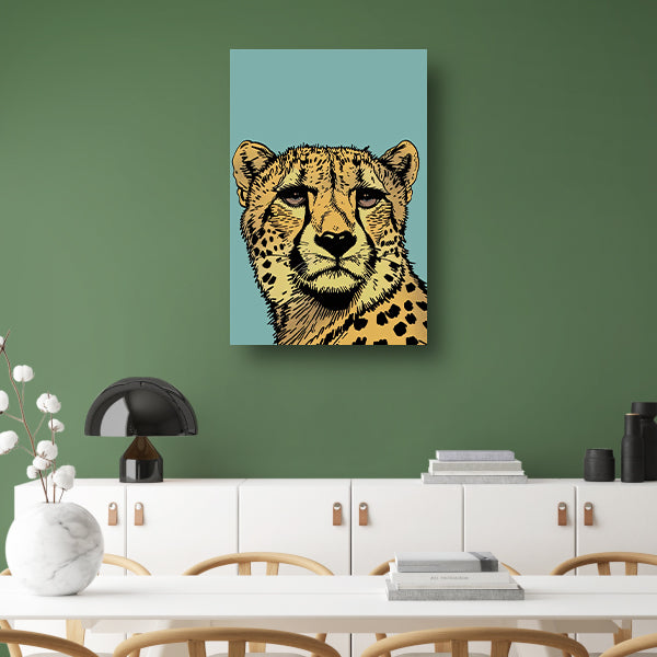Kleurrijke lijntekening van een cheeta poster
