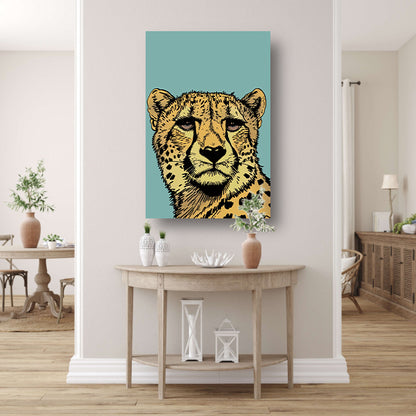 Kleurrijke lijntekening van een cheeta poster
