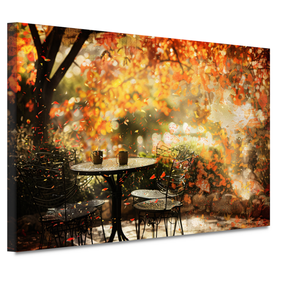 Minimalistische Tafel met Stoel canvas