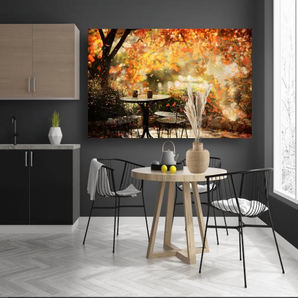 Minimalistische Tafel met Stoel canvas