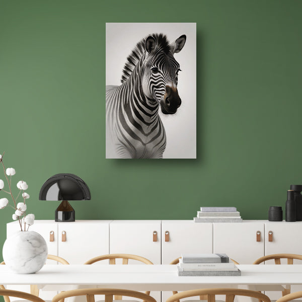 Minimalistisch Portret van een Elegante Zebra canvas