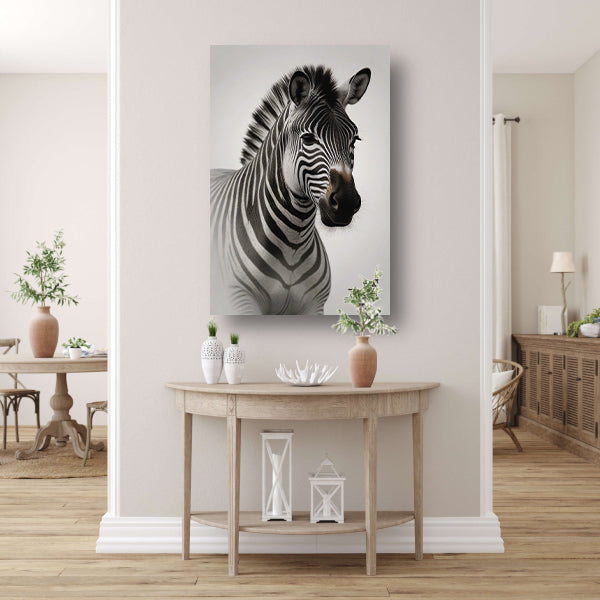 Minimalistisch Portret van een Elegante Zebra canvas