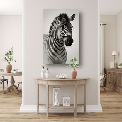 Minimalistisch Portret van een Elegante Zebra canvas