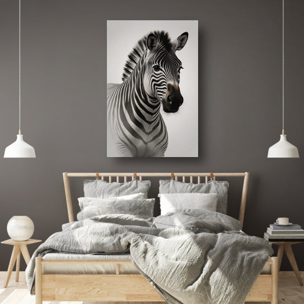 Minimalistisch Portret van een Elegante Zebra canvas
