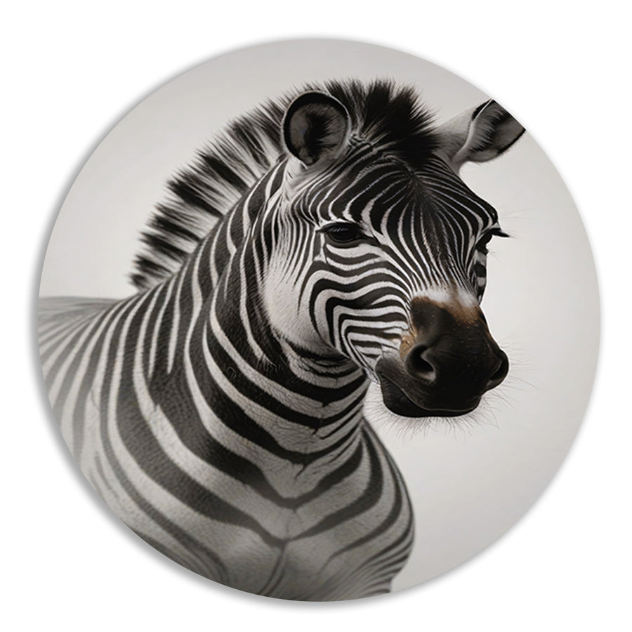 Minimalistisch Portret van een Elegante Zebra forex muurcirkel