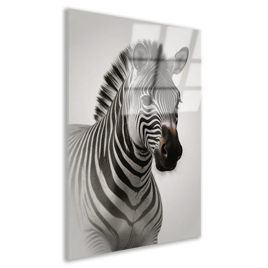Minimalistisch Portret van een Elegante Zebra acrylglas