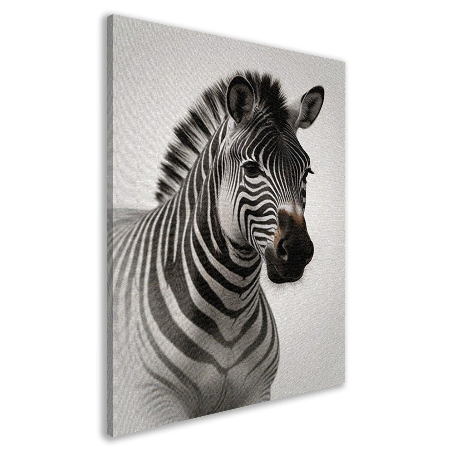 Minimalistisch Portret van een Elegante Zebra canvas