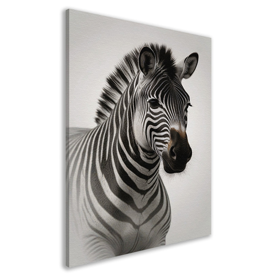 Minimalistisch Portret van een Elegante Zebra canvas