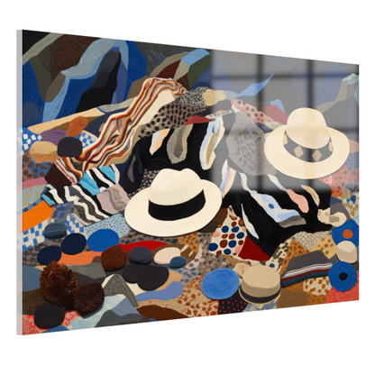 Kleurrijke Hoeden in Textuur Paradijs acrylglas