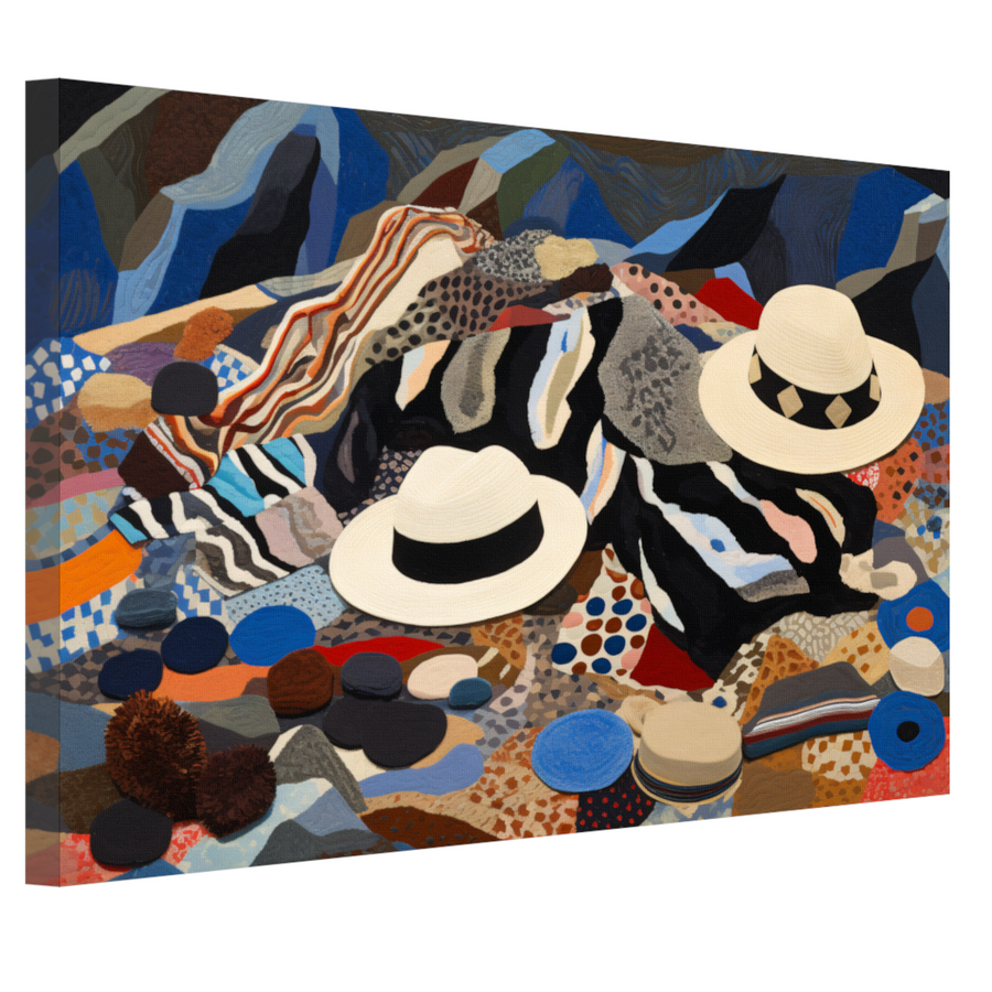 Kleurrijke Hoeden in Textuur Paradijs canvas
