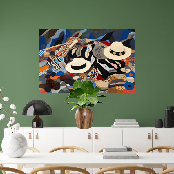 Kleurrijke Hoeden in Textuur Paradijs acrylglas