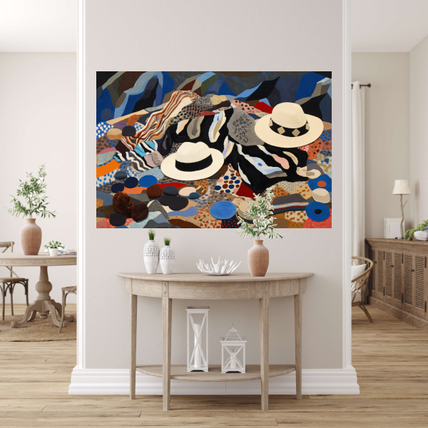 Kleurrijke Hoeden in Textuur Paradijs acrylglas