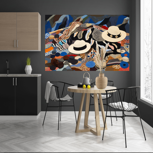 Kleurrijke Hoeden in Textuur Paradijs acrylglas