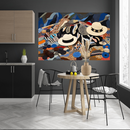 Kleurrijke Hoeden in Textuur Paradijs acrylglas