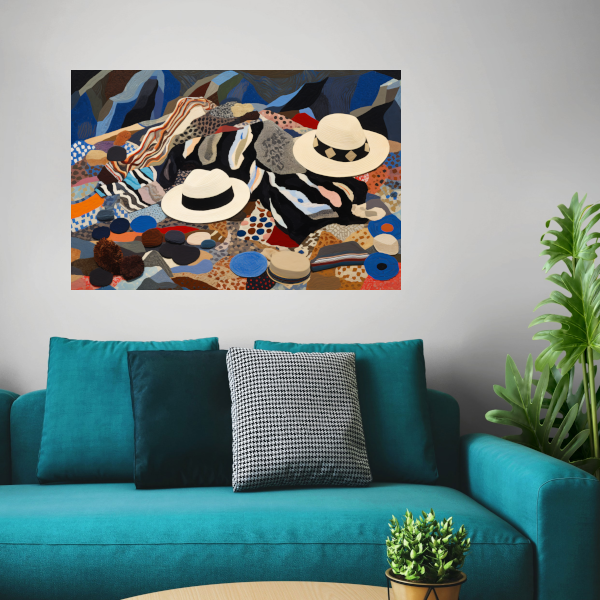 Kleurrijke Hoeden in Textuur Paradijs acrylglas