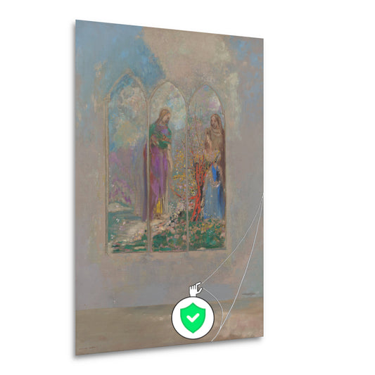 Toewijding in de buurt van een rode struik - Odilon Redon poster