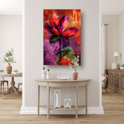 Kleurrijk abstract bloemenontwerp met levendige tinten poster