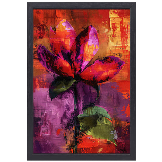 Kleurrijk abstract bloemenontwerp met levendige tinten canvas met baklijst