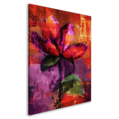 Kleurrijk abstract bloemenontwerp met levendige tinten canvas