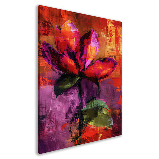 Kleurrijk abstract bloemenontwerp met levendige tinten canvas