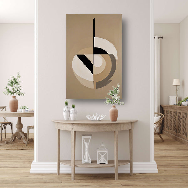 Abstracte geometrie in monochrome tinten canvas