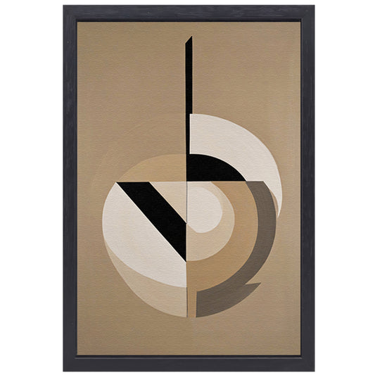 Abstracte geometrie in monochrome tinten canvas met baklijst