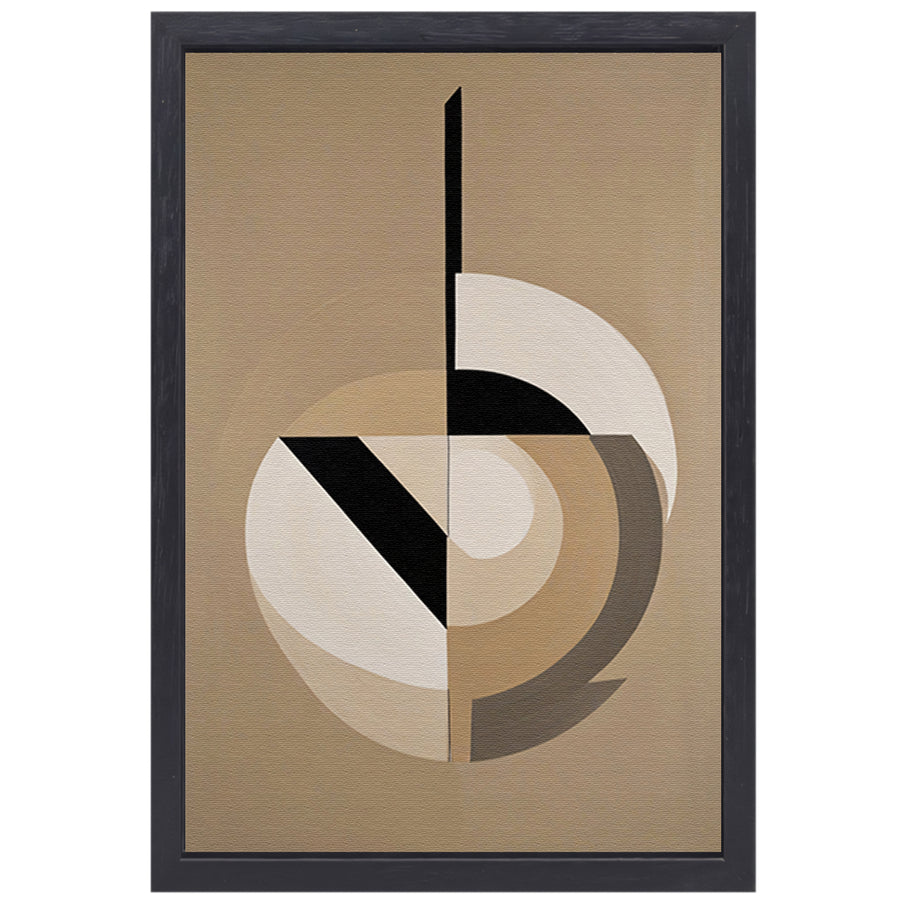 Abstracte geometrie in monochrome tinten canvas met baklijst