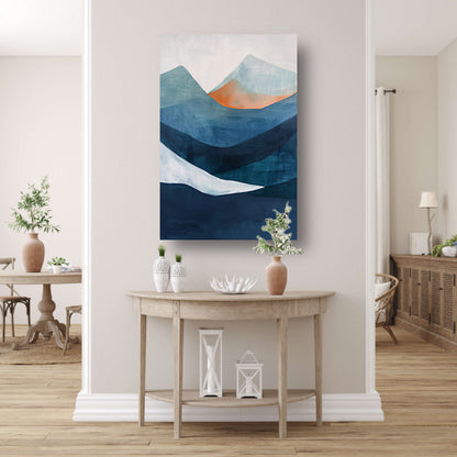 Abstract schilderij van serene bergen canvas