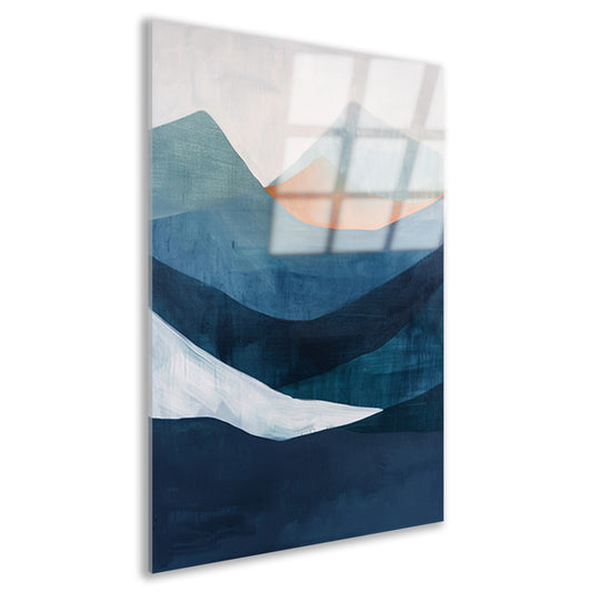Abstract schilderij van serene bergen acrylglas