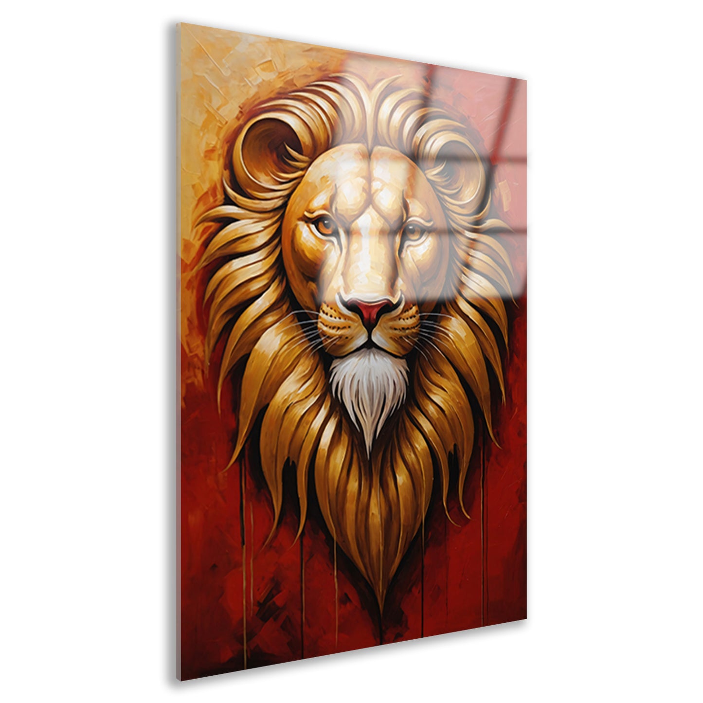 De Majestueuze Gouden Leeuw in Art Nouveau acrylglas