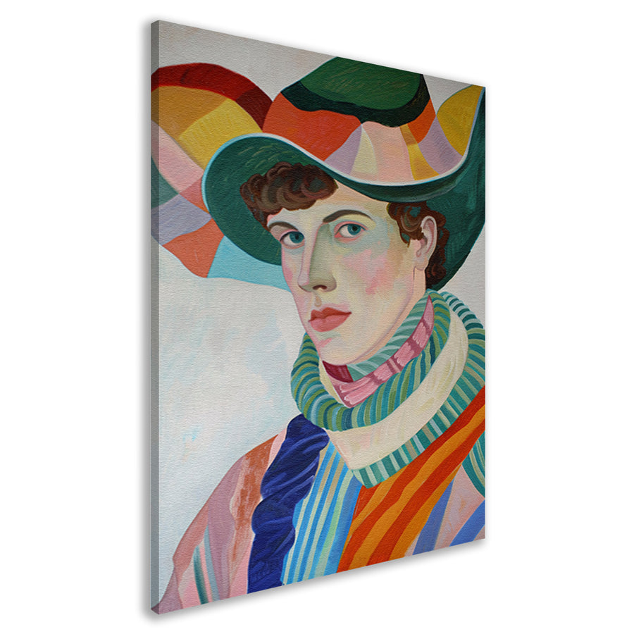 Surrealistisch portret met kleurrijke accessoires canvas