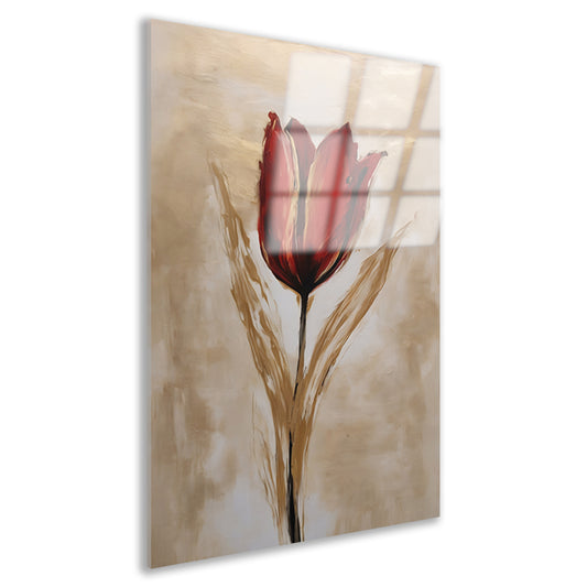 Abstracte gouden tulp op neutrale achtergrond acrylglas
