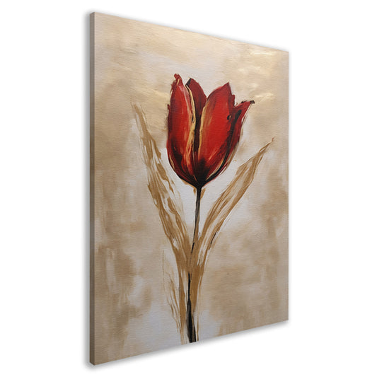 Abstracte gouden tulp op neutrale achtergrond canvas
