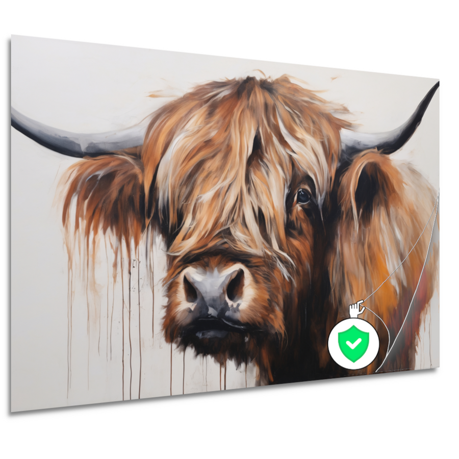 Intens blik Schotse Hoogland koe poster