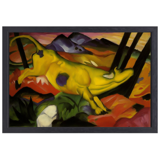 De gele koe - Franz Marc canvas met baklijst