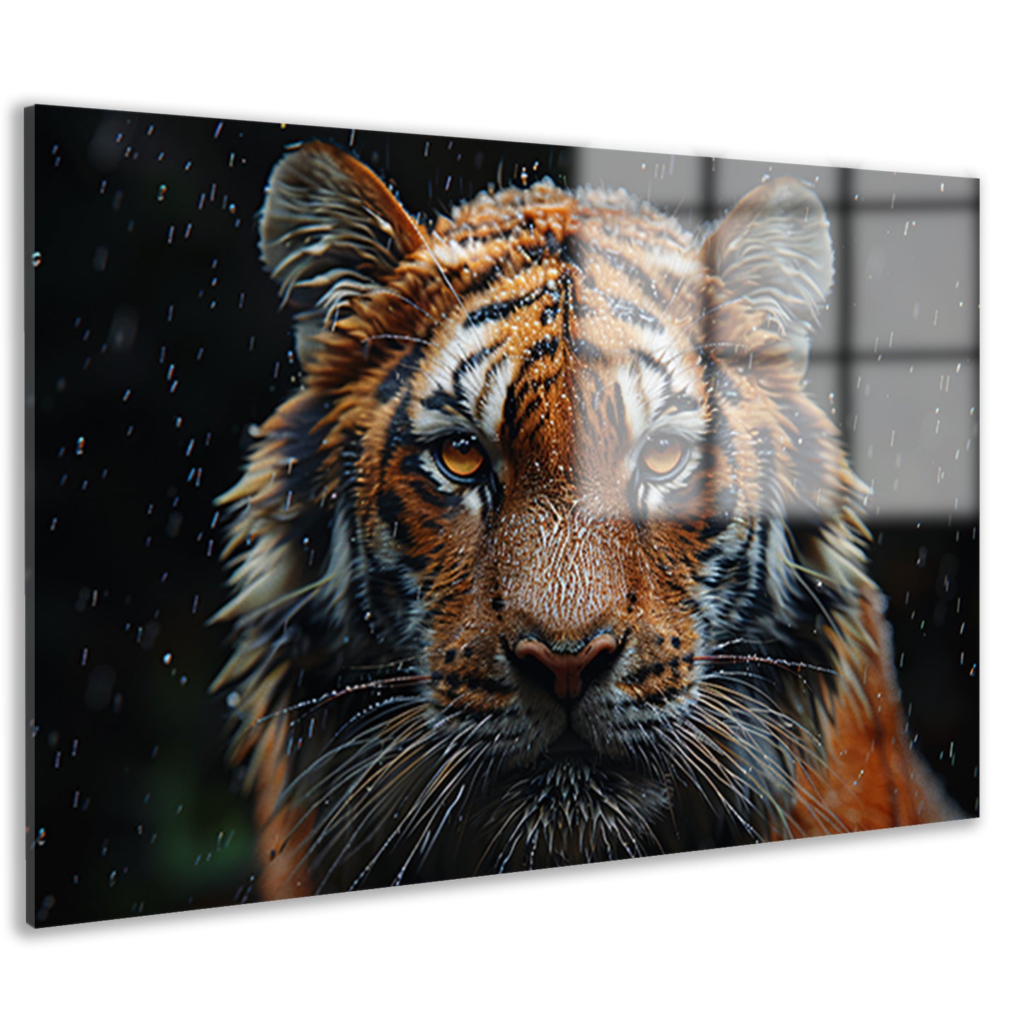 Regenbui op tijger acrylglas
