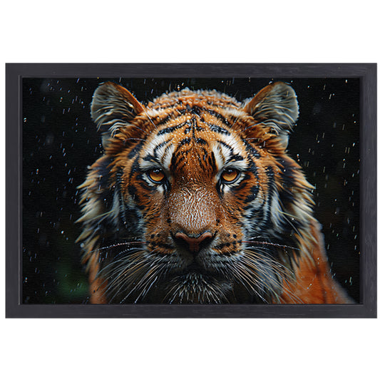 Regenbui op tijger canvas met baklijst