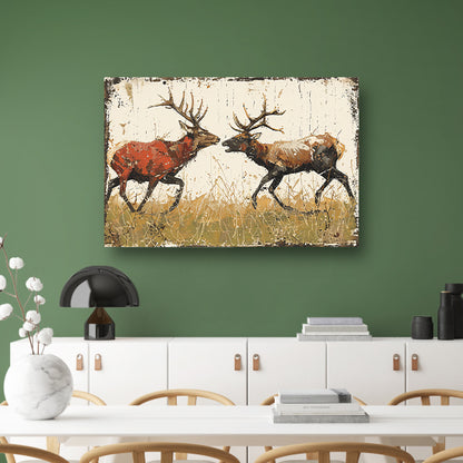 Twee Herten Gevecht Bos canvas