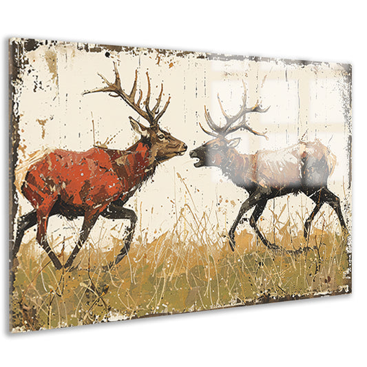 Twee Herten Gevecht Bos acrylglas