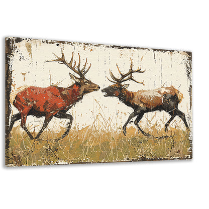 Twee Herten Gevecht Bos canvas