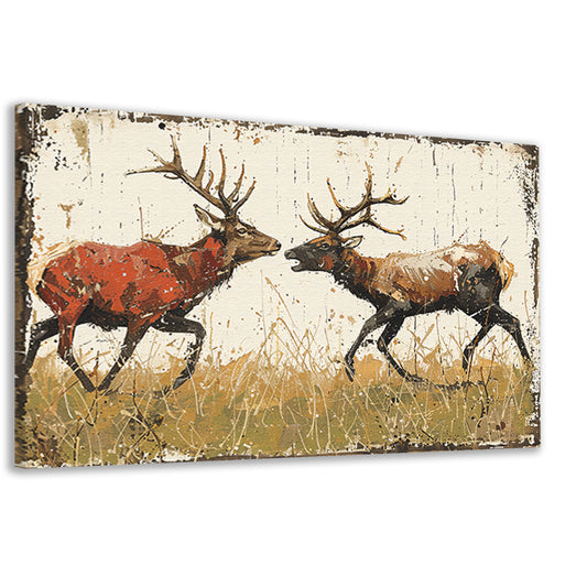 Twee Herten Gevecht Bos canvas
