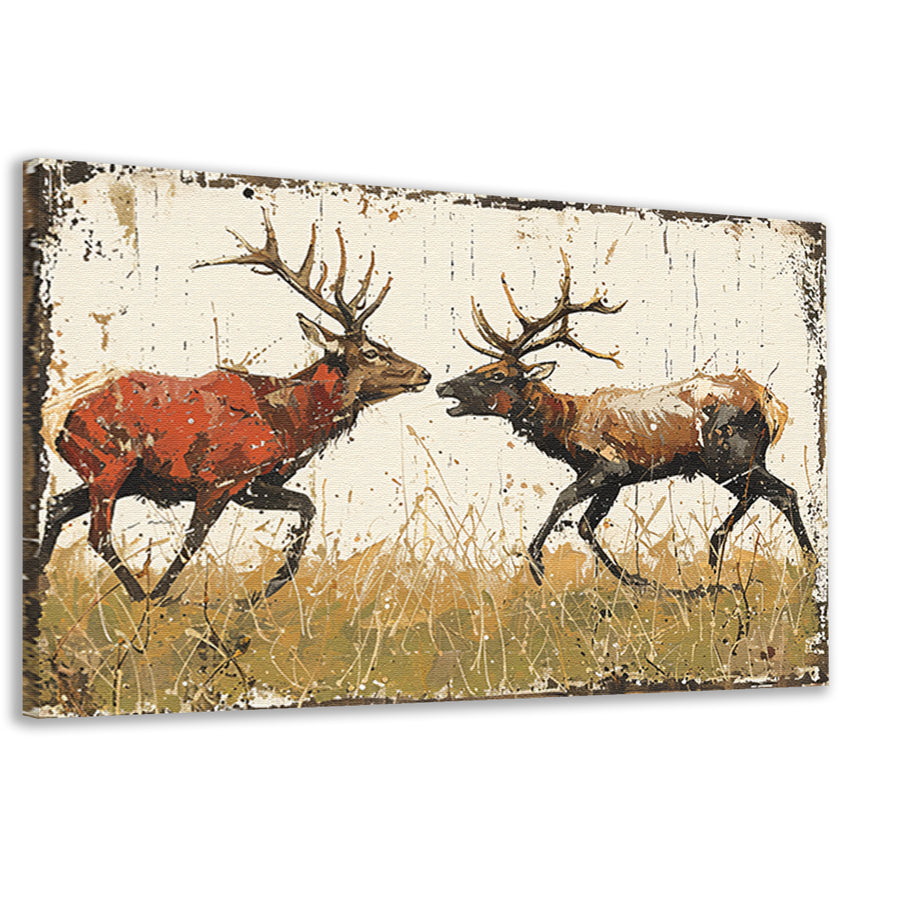 Twee Herten Gevecht Bos canvas