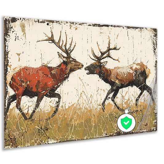 Twee Herten Gevecht Bos poster