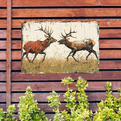 Twee Herten Gevecht Bos tuinposter