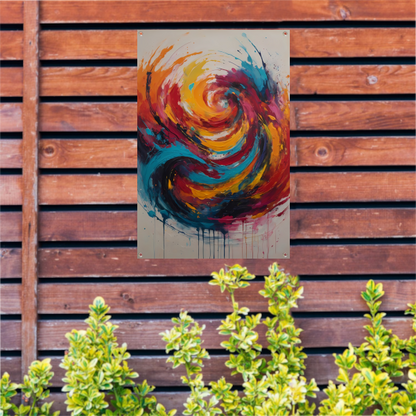 Wervelende Dans van Levendige Kleuren tuinposter