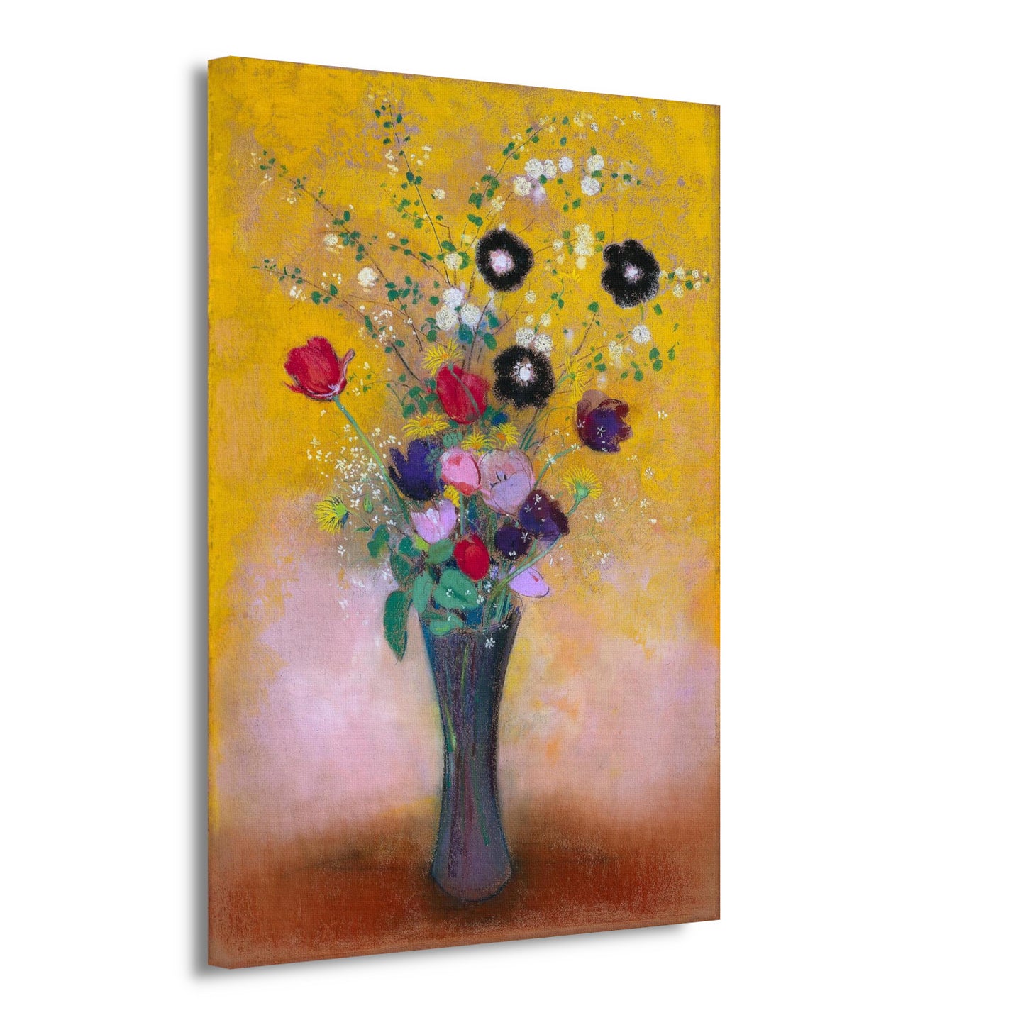 Vaas met bloemen - Odilon Redon canvas