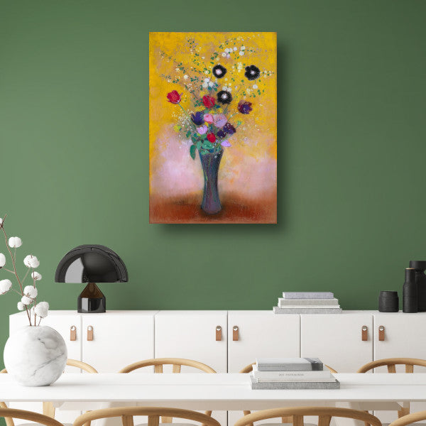 Vaas met bloemen - Odilon Redon canvas