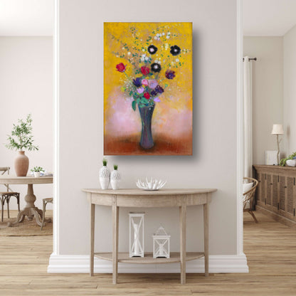 Vaas met bloemen - Odilon Redon canvas